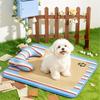Cooling Pet Bed Dogs Cats Mat Breathable Woven Pad With Pillow Indoor Sleeping Nest