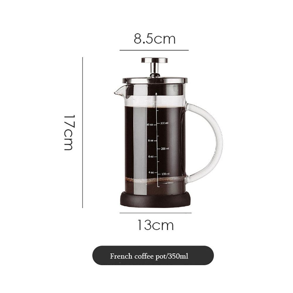 French Presses Pot Double Layer Heat Resistant Coffee Pot and Insulated Tea Brewer Milking Foam Hand Flushing Household Filter