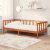 Daybed with Mattress Wax Brown and White 90 x 200 cm