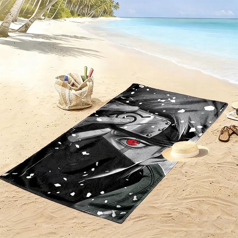 Naruto Kakashi Anime Print Beach Towel, Large Soft Quick Dry Towel for Beach Camping Swimming