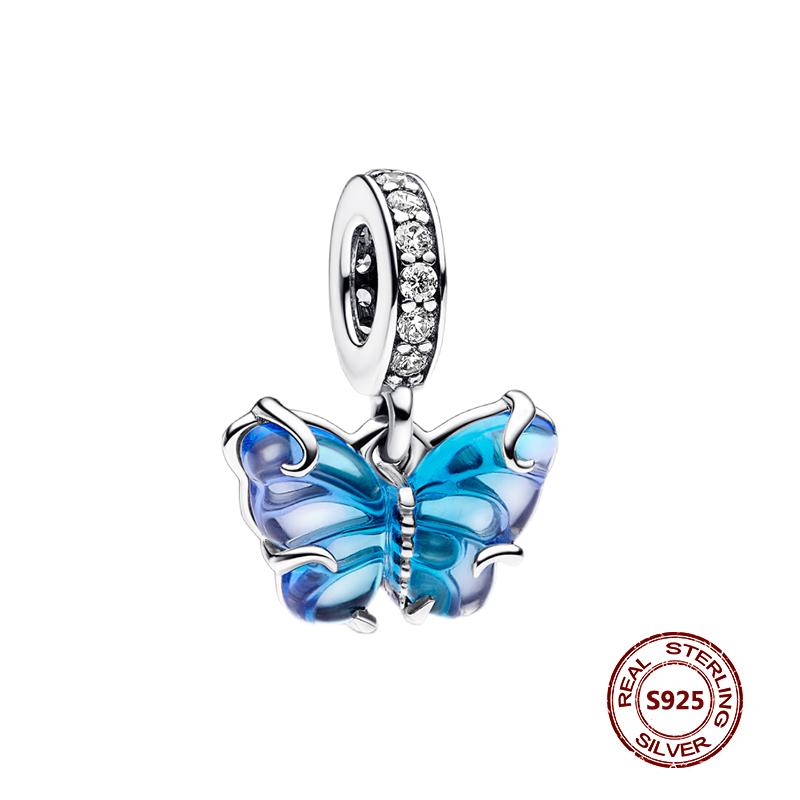 Подвески-хамелеоны, подходят модные оригинальные браслеты, серебро 925 пробы, циркон, осьминог, черепаха, бусина, бабочка, светлячок, подвеска, DIY изготовление ювелирных изделий