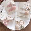 Cartoon Rabbit Side BB Clips Pink Hair Ties Cute Velvet Hair Clips Set  for Girls