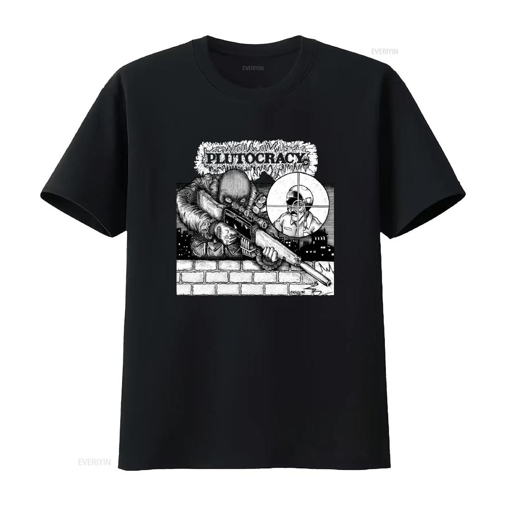 Plutocracy Sniping Pigz Punk Grindcore Crust Hardcore Powerviolence T Shirt vintage Washed Stretched graphic Versatile Unisex