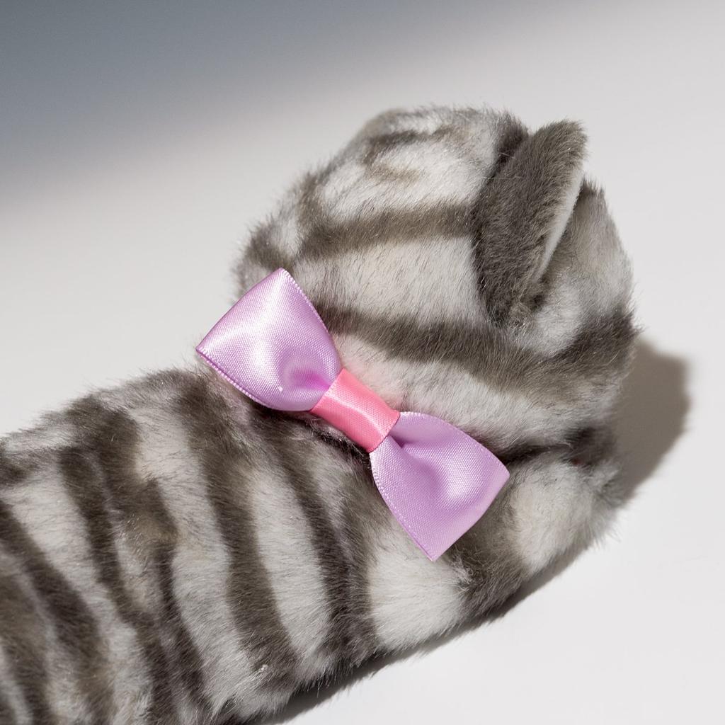 Bamboo Shoot Ribbon Cat Gray Plush Toy 15782