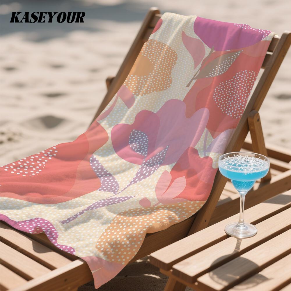 Pastel Floral Oversized Microfiber Beach Towel Sand Proof Quick Dry, Absorbent for Swimming Pool Travel Camping