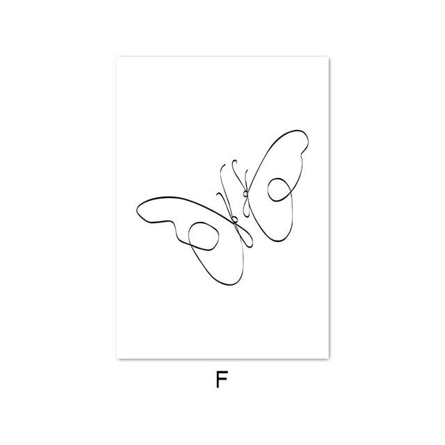 Скандинавский рисунок линий, холст, настенная художественная печать, картина, абстрактный цветок, домашний декор, женский постер, минималистичный декоративный рисунок, современный