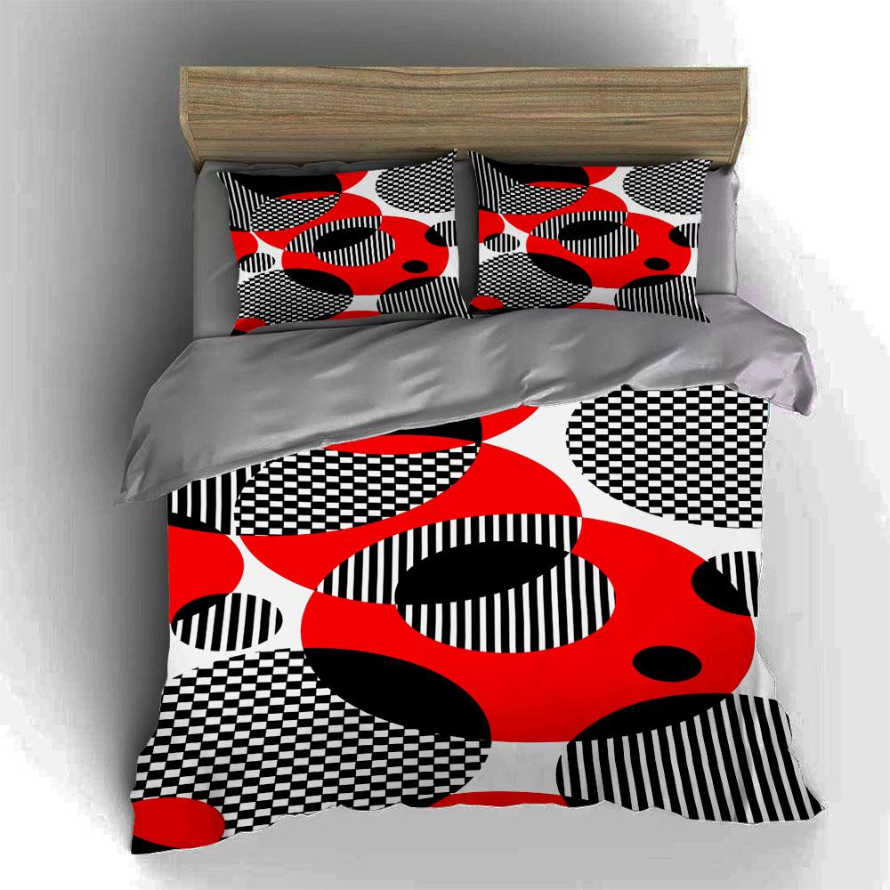 Geometric contrasting circles. Bedding Duvet cover sets Duvet covers Pillowcases gifts (1 * Duvet Cover 2 * Pillowcases, without duvet insert)
