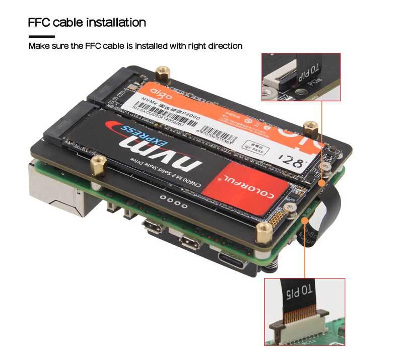 Адаптер X1005 PCIe to M.2 NVMe Dual SSD для Raspberry Pi 5 — поддерживает размеры SSD 2230/2242/2260/2280