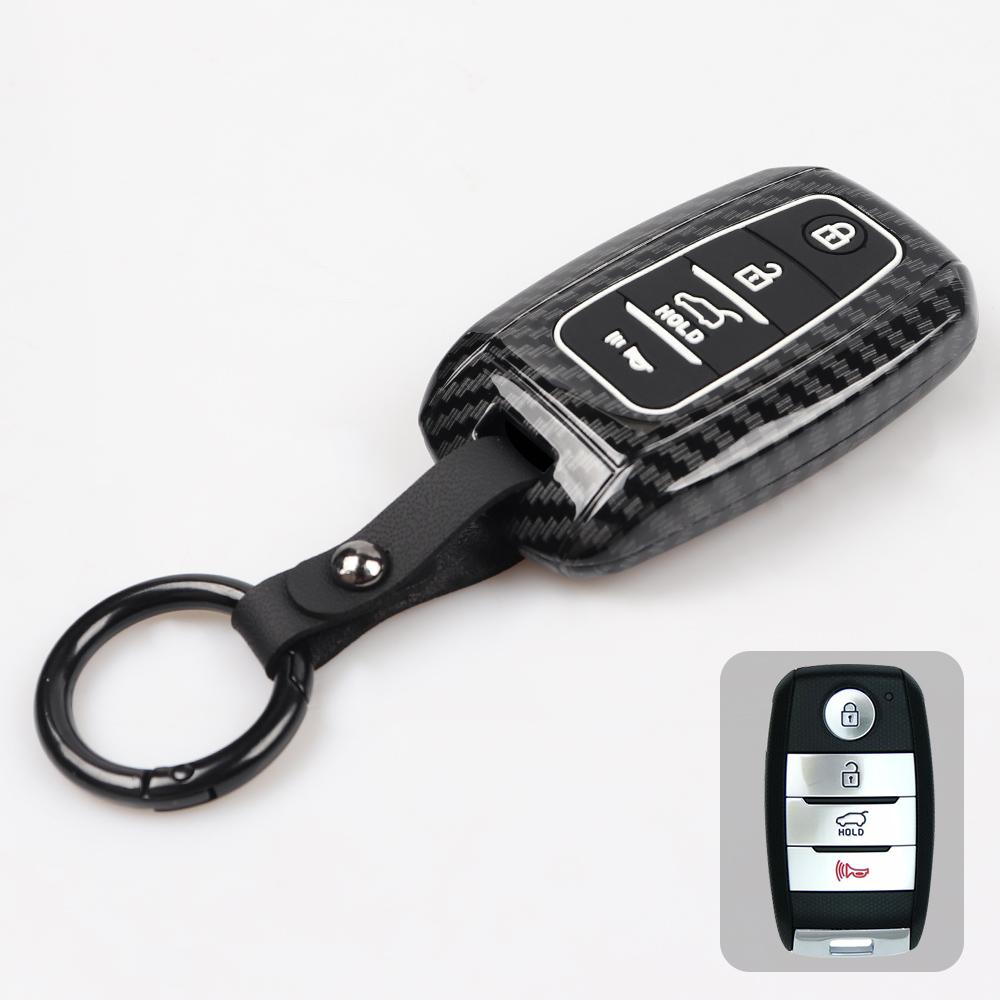 Для Kia Sedona Grand Carnival 2015 2016 2017 2018 Stonic Forte Niro Soul Sorento ABS карбоновый чехол для автомобильного ключа