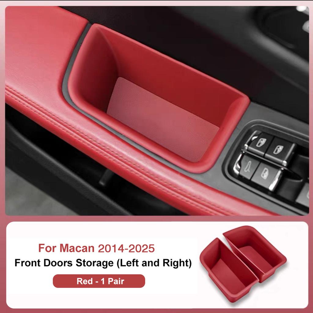 AABKV1 For Porsche Cayenne Macan Car Door Handle Storage Box Front Rear Door Organizer Keys Phone Holder LHD Auto Interior Accessories