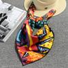 Retro 70X70Cm Small Square Scarf, Can Be Used As Headscarf, Women'S Spring, Autumn And Winter Small Silk Scarf Yiwu