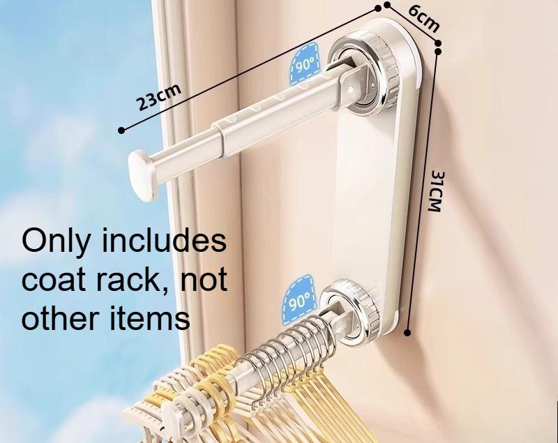 Plastic Vacuum Suction Cup Storage Rack Non Perforated Balcony Wall Mounted Retractable Clothes Hat Hanger Home Organizer