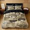 Death Note Pattern Bedding Quilt Set Quilt Cover Pillowcase Home Birthday Gift(1 * duvet cover + 2 * pillowcase, without core)
