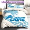 Detroit Lions rugby Pattern Bedding,Quilt Set Quilt Cover Pillowcase Home Birthday Gift (1*duvet cover+2*pillowcase,without core)