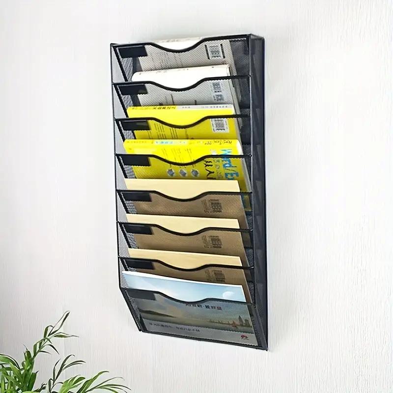 Elegant Wall-Mounted Organizer, Document Shelves, 8-Shelf Organizer