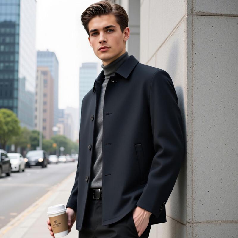 Мужская классическая ветрозащитная куртка Futing в стиле business casual