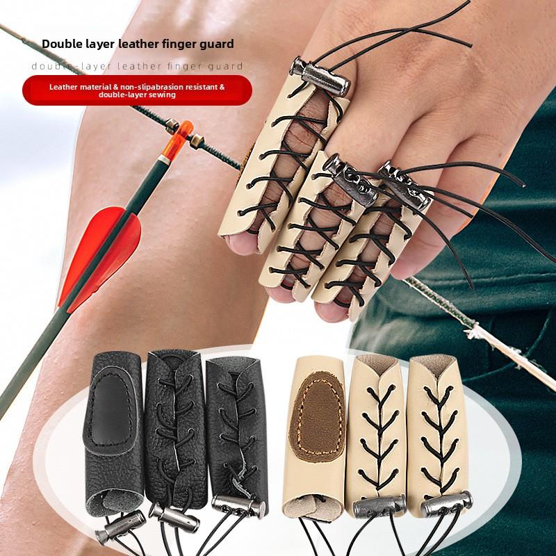 Bow and Arrow Finger Guard Double-layer Thickened Archery Reflex Bow Independent Finger Guard Sports Fitness Elastic Adjustable Bow and Arrow Guard