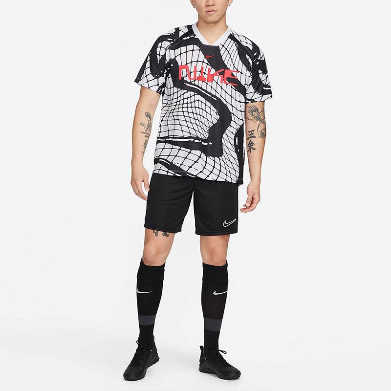 Nike Быстросохнущие мужские футбольные майки с короткими рукавами и принтом Dri-Fit Allover, белые FB6408-100