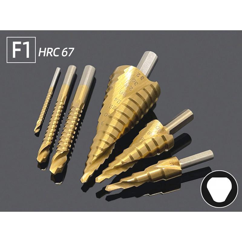 6Pcs HSS Steel Titanium Step Drill Bit Set 4-12/20/32mm Metal Hole Cutter Wood Cone Core Drilling Hole Saw Tool+3,6,8 Saw Drill