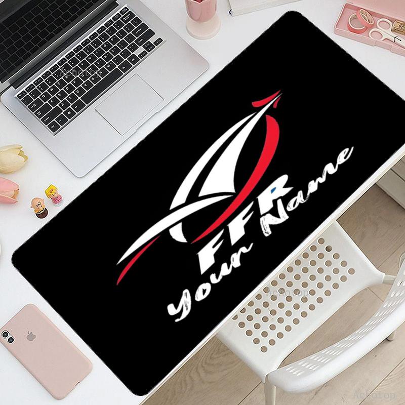 Custom Name France Rugby Theme Mouse Pad, Non Slip Rubber Base, Multifunctional Office & Home Decor, Perfect for Workspace Personalization.