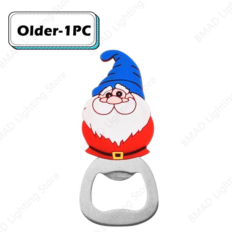 Christmas Beer Opener Santa Snowman Bottle Openers Silicone Stainless Steel for 2025 Christmas Party Decor Supplies