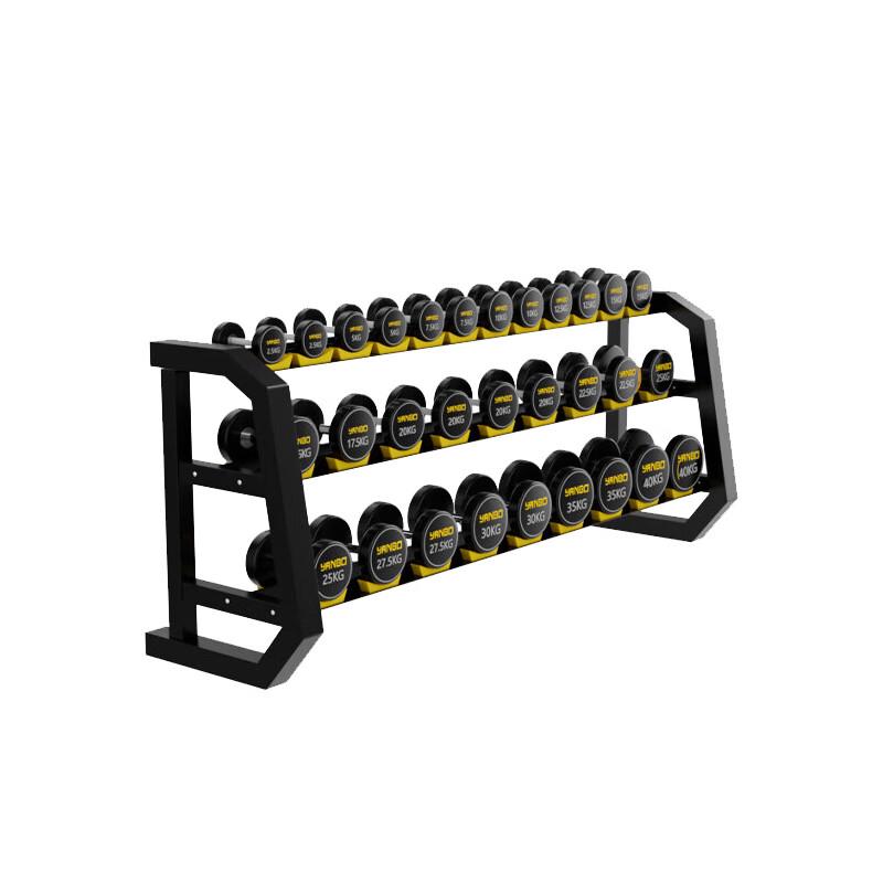 Tiejun 580KG Round Head PEV Dumbbell Set with 3-Layer Rack