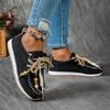 Autumn Women Slip-On Sneakers Soft Bottom Suede Style Flats Sneakers Lace Up Casual Comfortable Shoes Women  De Mujer