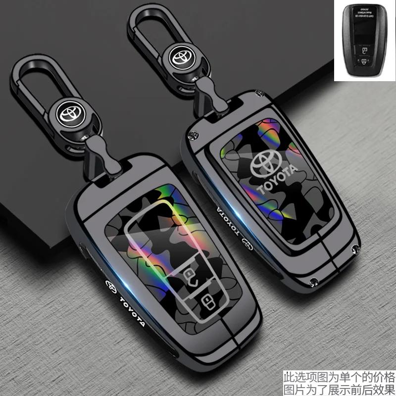 Handmade Cowhide Genuine Leather Key Case for TOYOTA Camry Hanlanda Car Key Protection Sleeve with Keychain - Protective Shell