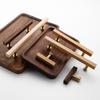 Walnut Wood Drawer Pulls Luxury Design Door Knobs High-End Cabinet Pulls  Closet
