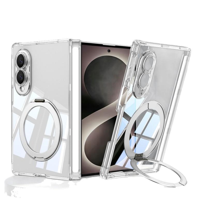 Transparent TPU Case Galaxy Z Fold8 Wide Version With Magnetic Wireless Charging 360 Rotating Stand Air Cushion Drop