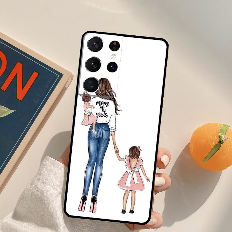 Mom and Daughter Phone Case For Samsung Galaxy S24 S25 S26 Ultra S20 S21 S22 S23 Plus S10 S25 FE Back Cover