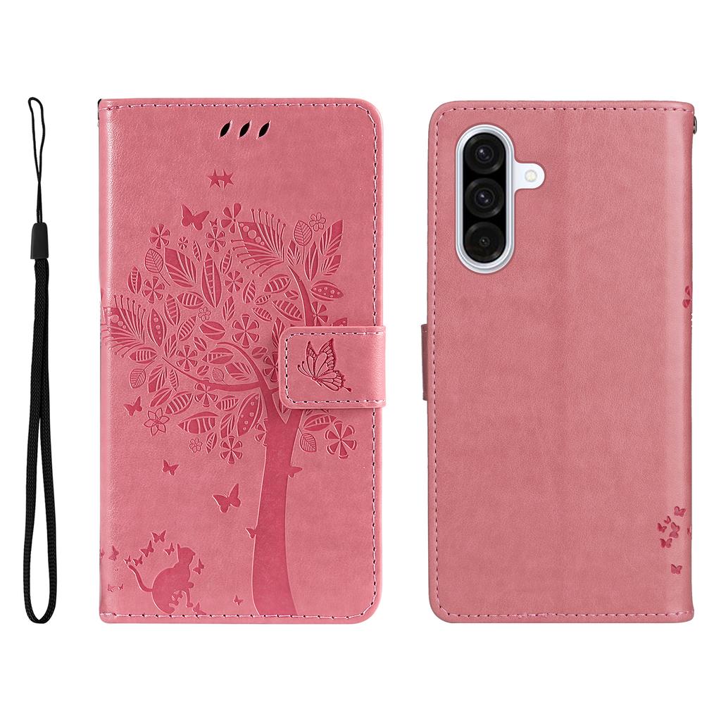 For Samsung Galaxy A56 5G Phone Case with Stand Cat Tree Pattern Leather Wallet Mobile Cover