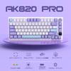 Механическая клавиатура AK820 Pro с линейной осью RGB, игровой TFT-экран с ручкой управления, прокладка, структура без компактного 24-каратного золота, авиационный штекер, кабель USB 5 Dye
