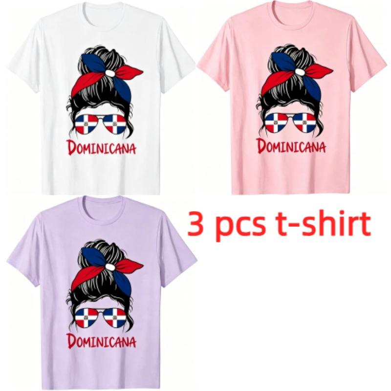 Funny Dominican Glasses Girl Pattern Print Kids T-shirt Summer Girls Boys Casual Fashion Tops Kids O-Neck Short Sleeve T-shirt Clothing