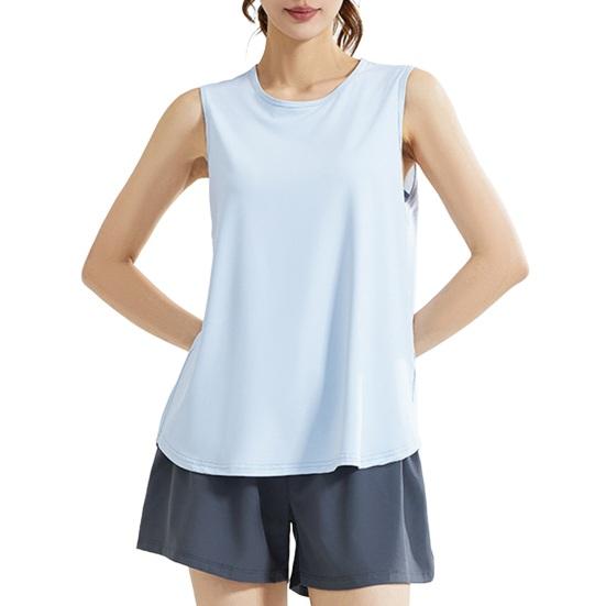 Yousheng женский жилет дышащая сетчатая спинка свободный крой майки с рисунком морщин однотонный гладкий тканевый спортивный жилет для йоги