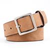 Women Thin Nubuck Leather Belt Alloy Buckle Vintage Waistband Strap