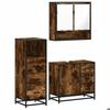 VidaXL Bathroom Furniture Set 3 Pcs Smoked Oak, Bathroom Cabinet, Toilet Storage Cabinet, 3301047