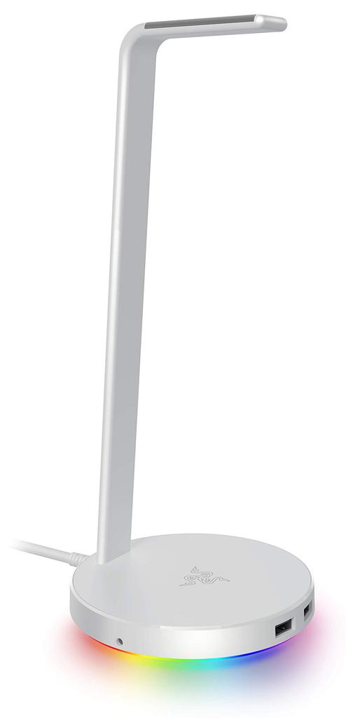 Razer Base Station V2 Chroma Mercury White Подставка для наушников с базой USB-концентратор 2 порта Совместимость с RGB Авторизованный дистрибьютор Противоскользящее покрытие [Японский