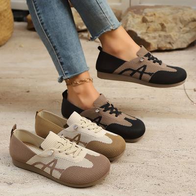 Женские осенние новинки, ретро дышащие слипоны, повседневные туфли, универсальные кроссовки с цветными блоками