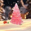 Faux Crystal Christmas Tree Figurine Mini Artificial Crystal Tree Tabletop Ornament for Winter Holiday Home Decor