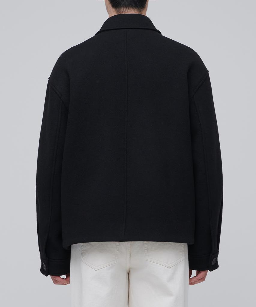 Musinsa Standard Cashmere Blend Oversized Minimal Blouson Jacket [Black]
