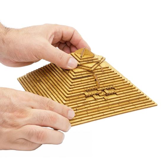 Wooden Pyramid Decryption Mystery Toy 3D Wooden Pyramid Puzzle Riddle Game Brain Teaser Educational Toy for Adults Teens