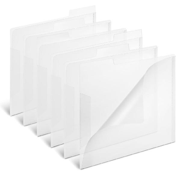 Staples 576460 Translucent Poly File Folders Clear 6/Pack