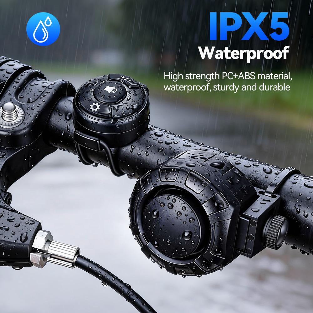 Rockbye Bicycle Electric Bell Horn 120dB USB Charge MTB Scooter Road Bike Handlebar Horn 6 Modes Alarm Ring Remote Control