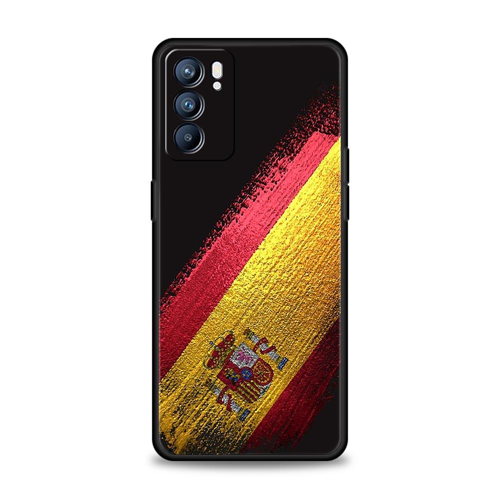 Чехол для телефона с флагом Испании для Oppo Reno8 Reno7 Reno6 Pro A54 5G Find X6 X5 A53 A52 A9 A15 A95 A17 A16 A76 A74 A57 A31