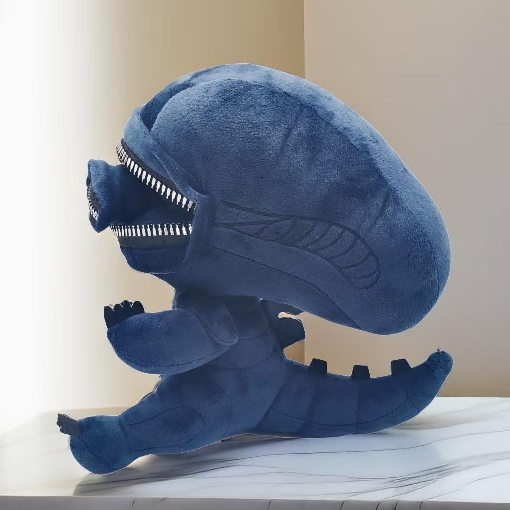 Alien Xenomorph Zipper Mouth Plush Toy Soft Stuffed Animal Cool Gift For Boys Girls Room Decoration
