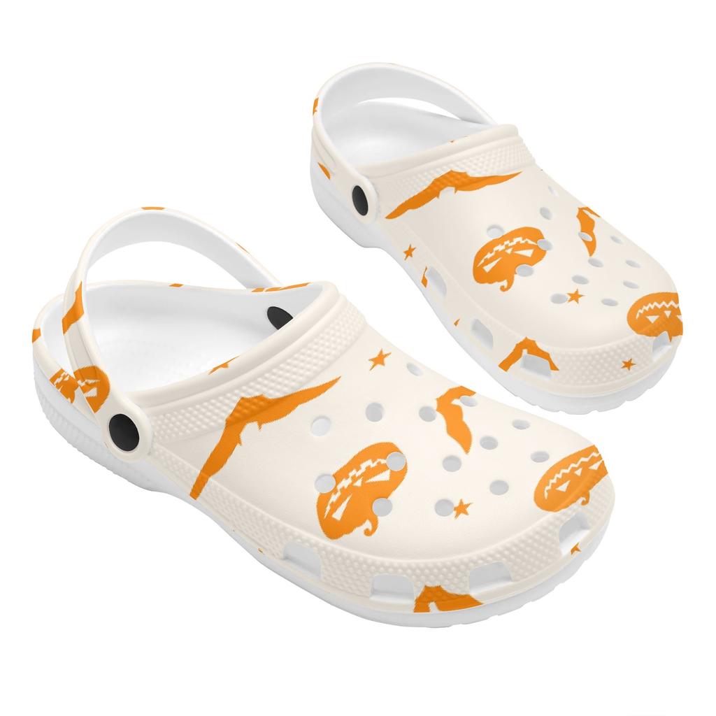 Printed White EVA Garden Shoes Unisex Lightweight Breathable Slip On Clogs Beach Pool Bathroom Home Summer Beach Sandals