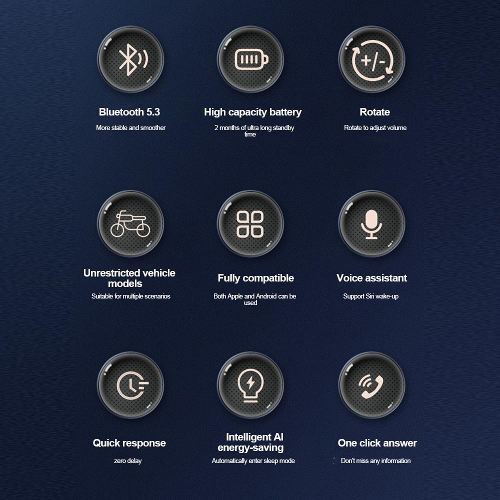 Bluetooth 5.3 беспроводной пульт дистанционного управления для шлема мотоцикла гарнитура велосипед руль медиа контроллер кнопки рулевого колеса автомобиля