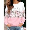 Floral Hoodie O-neck Y2k Hoodie Women Fashion Hoodies Girl Coats Women Sweats Flower Clothes Gifts Coats Round Neck Pullovers
