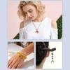 DIY Pendant Gold-Plated Edging Crescent Horn Design Natural Imitation Crystals Jade Necklace Bracelet Earrings Charm DIY Jewelry Making